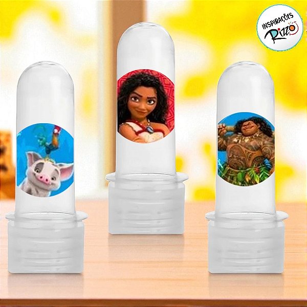 Kit Mini Tubete e Adesivo Lembrancinha Festa Moana 2 - 30 unidades - Disney Original - Rizzo