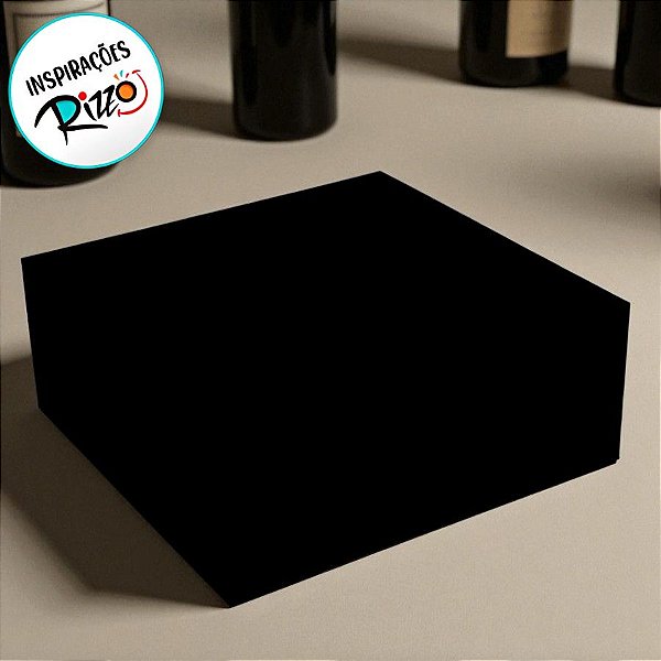 Caixa de Papel Rígido Quadrada Preta Com Imã - 1 unidade - Cromus - Rizzo