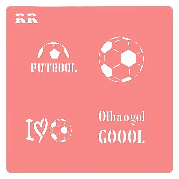 Stencil Futebol - Ref.4129 - 14,5cm - 1 unidade - RR Cortadores - Rizzo