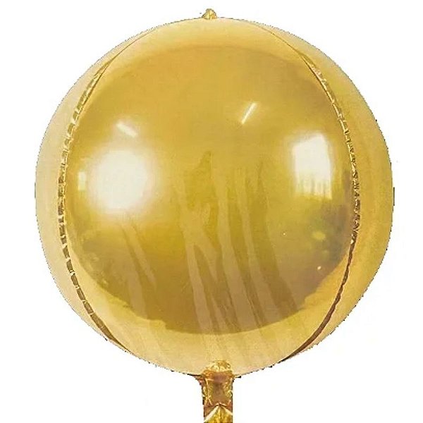 Balão de Festa Metalizado 60" 150cm - Órbita 4D Dourado - 1 unidade - Rizzo
