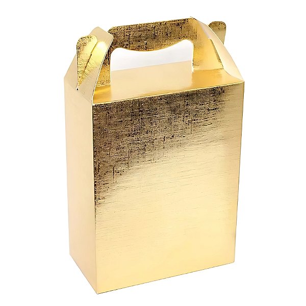 Caixa Sacolinha S2 (14x11x6cm) Dourada Texturizada - 10 unidades - Assk - Rizzo
