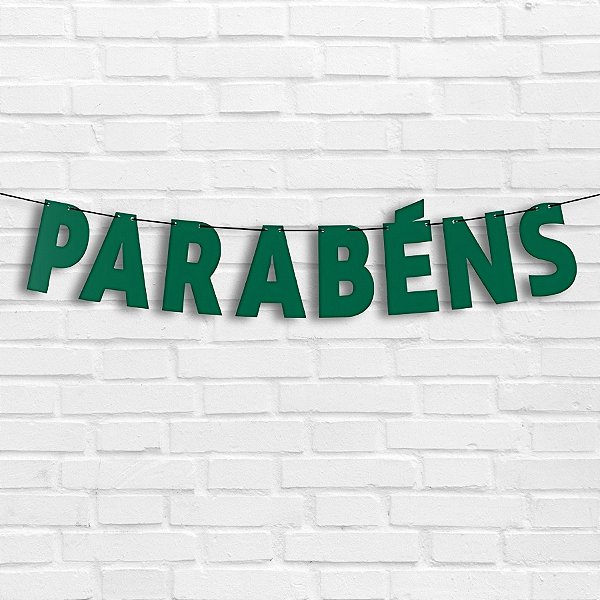 Faixa Parabéns - Festa Colors Verde Escuro - 72x15,5cm - 1 unidades - Regina Festas - Rizzo