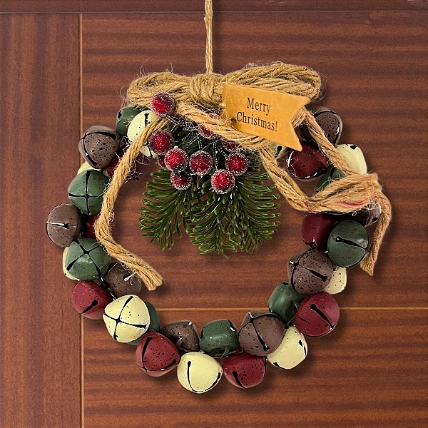 Guirlanda De Natal Com Sinos - Colorido - 16cm - 1 unidade - Rizzo
