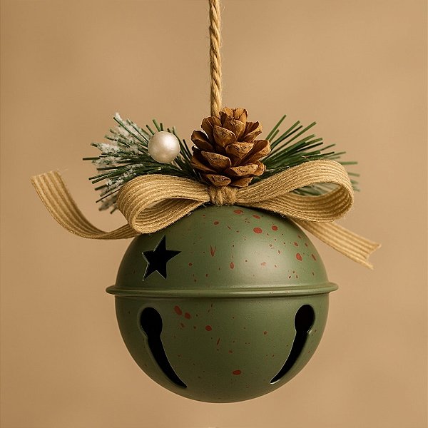 Enfeite Decorativo De Natal - Sino Verde - 8cm - 1 unidade - Rizzo