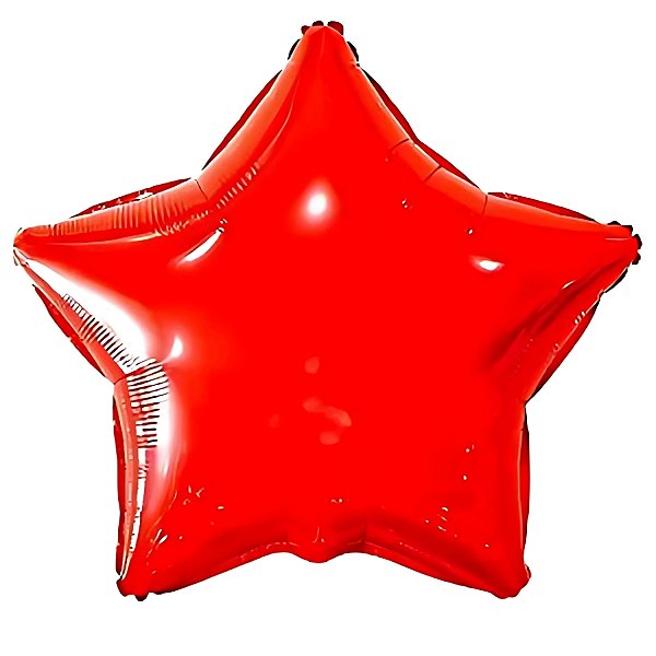 Balão De Festa Metalizado 10" 25cm - Estrela Vermelha - 1 unidade - Mundo Bizarro - Rizzo