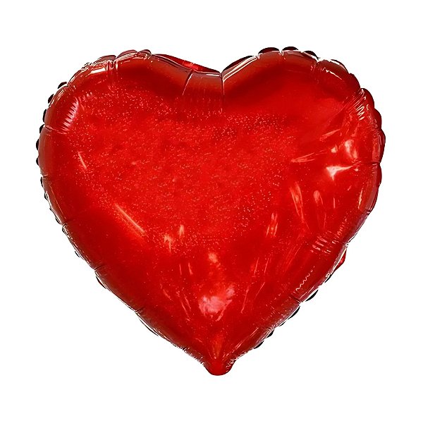 Balão De Festa Metalizado De Coração 20" 50cm - Vermelho Holográfico - 1 unidade - Mundo Bizarro - Rizzo