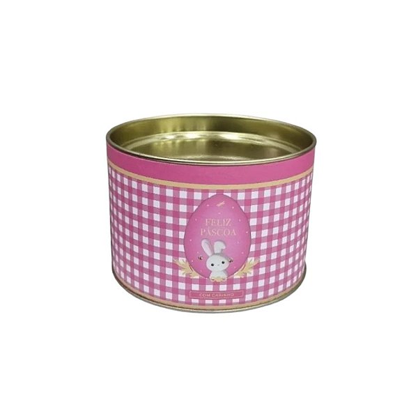 Lata Para Doces Rígida - Contos De Páscoa - Rosa - 1 unidade - Cromus - Rizzo