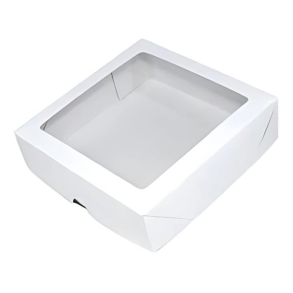 Caixa com Visor VC15 (15cm x 15cm x 5cm) Branca - 20 unidades - Rizzo