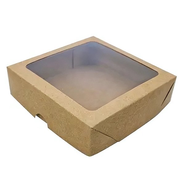 Caixa com Visor VC15 (15cm x 15cm x 5cm) Kraft - 20 unidades - Rizzo