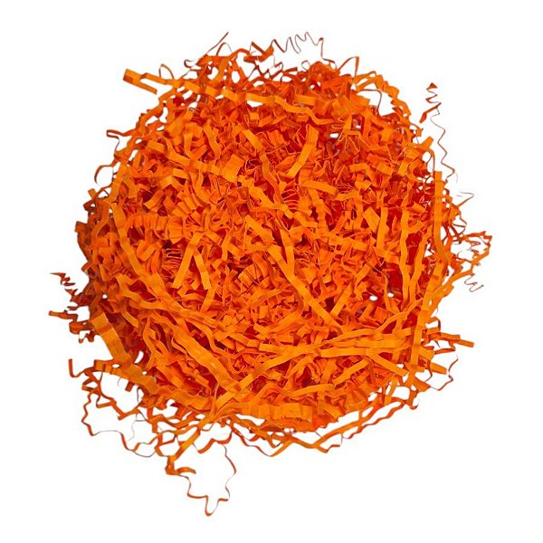 Palha Decorativa de Papel Laranja - 100g - 1 unidade - Rizzo