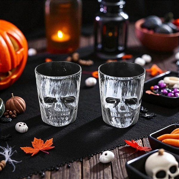 Copo de Shot Halloween - Caveira - 55ml - 2 unidades - Rizzo