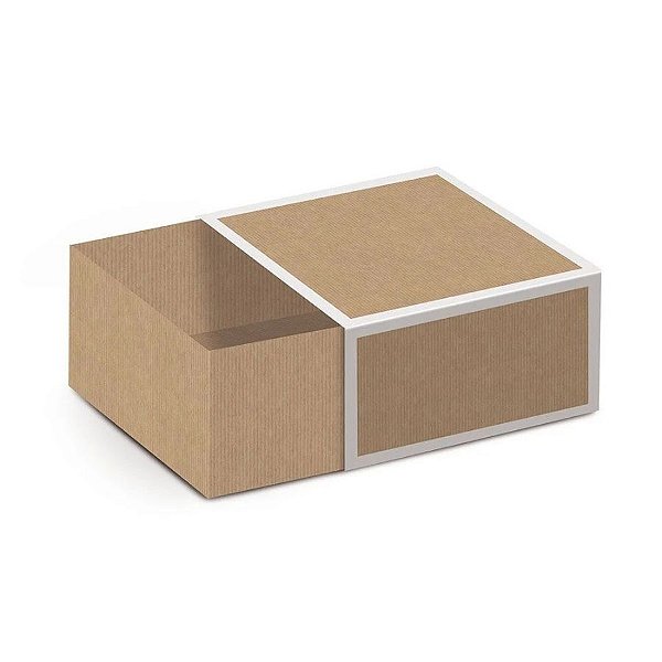 Caixa Luva - Kraft com Borda Branca - 6x6x3,5cm - 10 unidades - Cromus - Rizzo