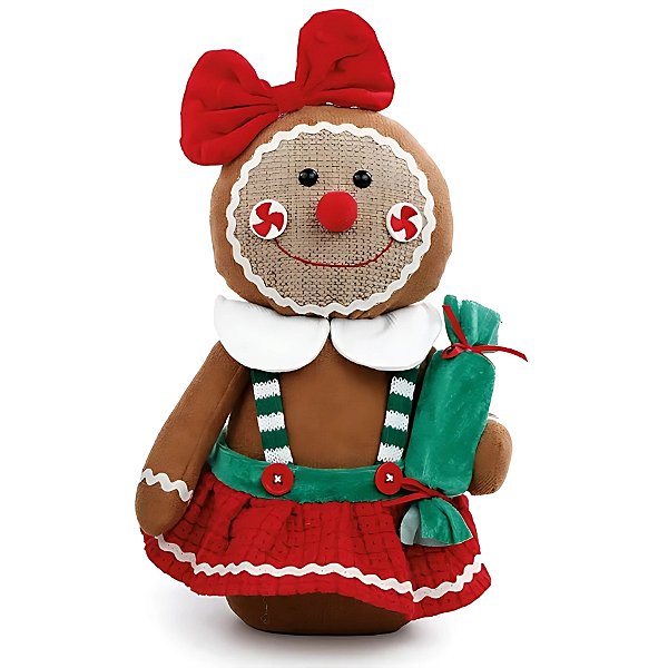 Peso de Porta Boneco de Gengibre - Menina - 34x20x10cm - 1 unidades - Cromus - Rizzo