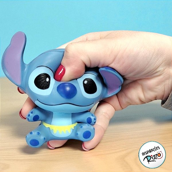 Brinquedo Squish Borracha - Stitch Hula Hula - 7cm - 1 unidade - Disney Original - Rizzo