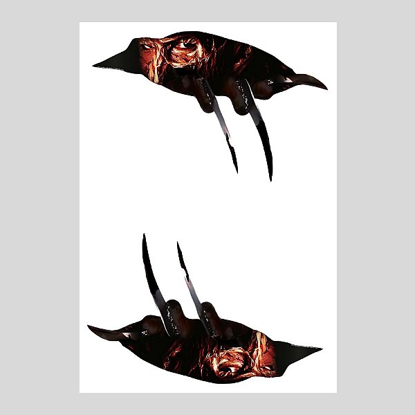 Adesivo Decorativo Halloween Fundo Transparente - Freddy Krueger - 28x25cm - 2 unidades - Regina - Rizzo