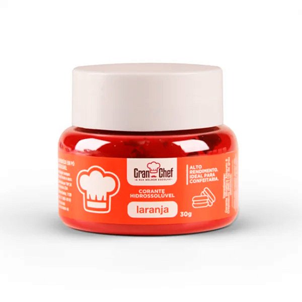 Corante em pó hidrossoluvel Laranja 30g Granchef