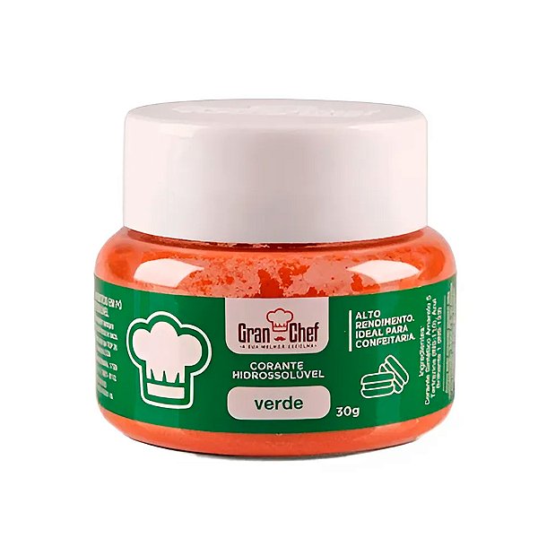 Corante em pó hidrossoluvel Verde 30g Granchef