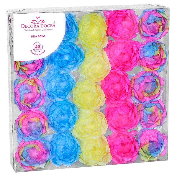 Forminha para Doces Finos - Bela Boho Tie Dye Vivid - 25 unidades - Decora Doces