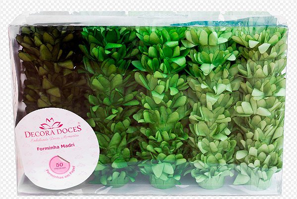 Forminha para Doces Finos - Madri Tons Verdes - 50 unidades - Decora Doces - Rizzo Festas