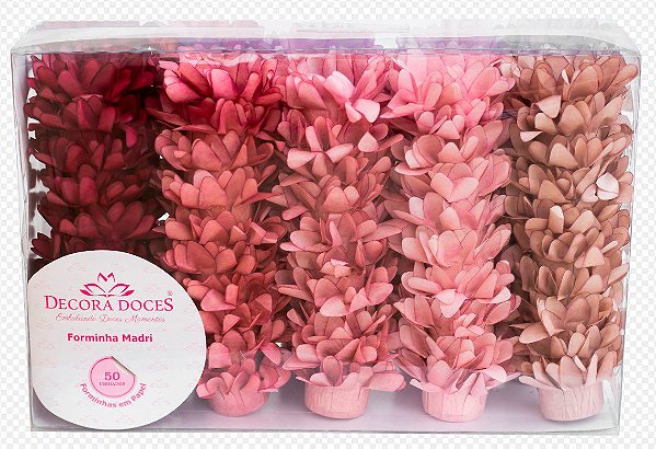 Forminha para Doces Finos - Madri Tons Rosas - 50 unidades - Decora Doces - Rizzo Festas