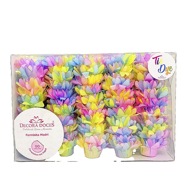 Forminha para Doces Finos - Madri Tie Dye Candy - 50 unidades - Decora Doces - Rizzo Festas