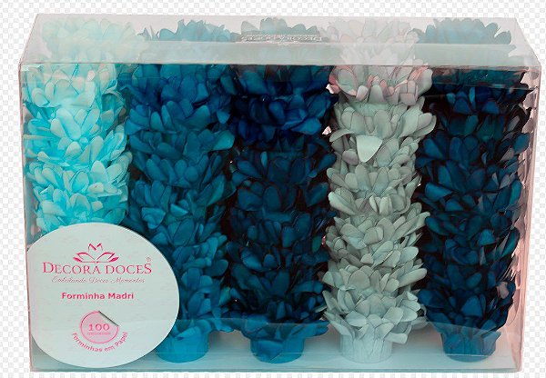 Forminha para Doces Finos - Madri - Tons de Azul - 50 unidades - Decora Doces - Rizzo Festas