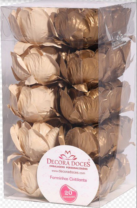 Forminha para Doces Finos - Bela Duo Vanila e Ouro - 20 unidades - Decora Doces - Rizzo Festas