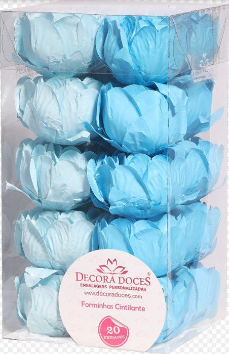 Forminha para Doces Finos - Bela Duo Azul Bebê e Azul Claro - 20 unidades - Decora Doces - Rizzo Festas