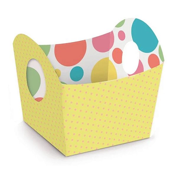 Cestinha Para Doces - Candy Colors Amarelo - 5,5x6x5,5cm - 10 unidades - Cromus - Rizzo