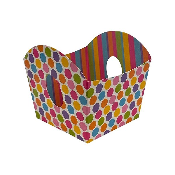 Cestinha Para Doces - Bolinhas Colors - 7x7x8cm - 10 unidades - Cromus - Rizzo