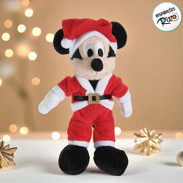 Pelúcia Mickey Mouse de Natal - 15cm - 1 unidade - Disney Original - Rizzo