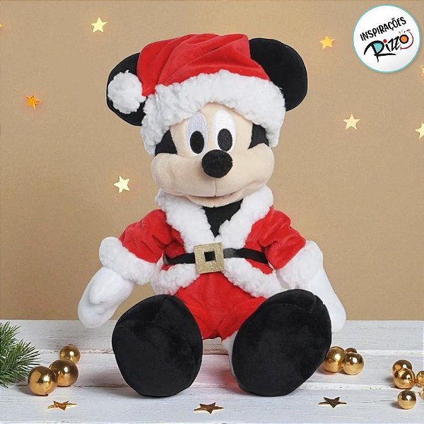 Pelúcia Mickey Mouse de Natal - 30cm - 1 unidade - Disney Original - Rizzo