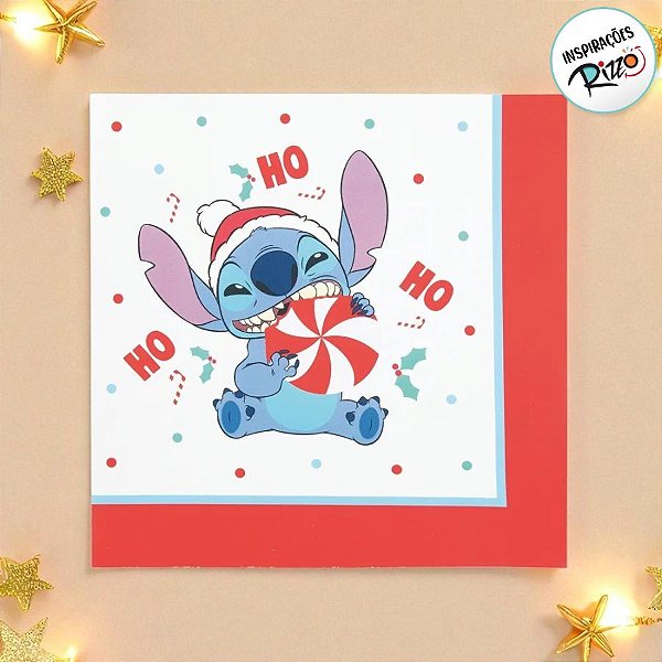 Guardanapo de Papel - Stitch de Natal - 32,5x32,5cm - 20 unidades - Disney Original - Rizzo