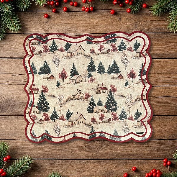 Jogo Americano de Natal - Vila do Noel - 44,5x38,5cm - 1 unidades - Rizzo