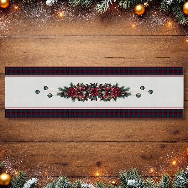 Caminho de Mesa de Natal - Noite Feliz - 42x141cm - 1 unidades - Rizzo