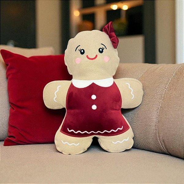 Almofada Gingerbread De Natal - Gingerlina - 26x33cm - 1 unidades - Rizzo