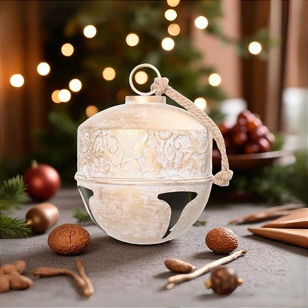 Enfeite Para Pendurar De Natal - Guizo Com Arabescos - Dourado - 25,5cm - 1 unidade - Cromus - Rizzo
