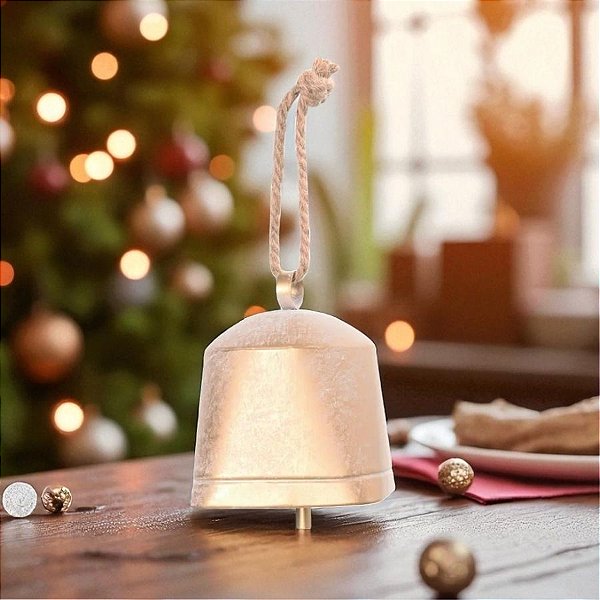 Enfeite Para Pendurar De Natal - Sino Quadrado Dourado - 15cm - 1 unidade - Cromus - Rizzo