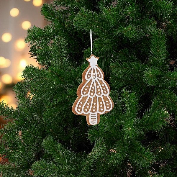 Enfeite Para Pendurar De Natal - Pinheiro De Ginger Bread - 11,5cm - 1 unidade - Cromus - Rizzo