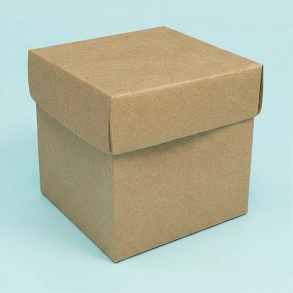 Caixa Cubo Para Panetone e Presente - GG 12x12x12cm - Kraft - 10 unidades - Assk - Rizzo