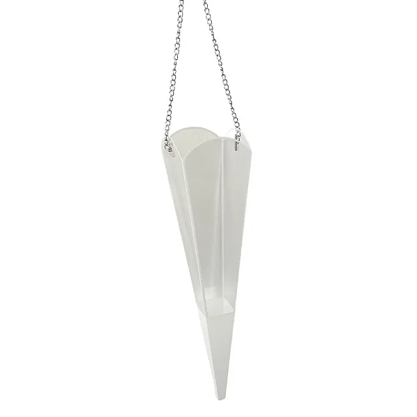 Floreira de Plástico com Corrente - Transparente e Branca - 38x8cm - 10 unidades - Rizzo