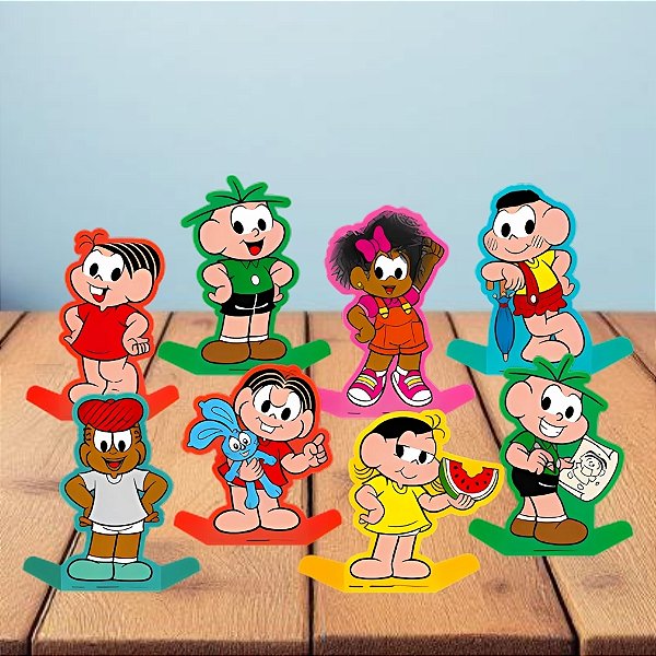 Decoração de Mesa - Turma da Mônica - 8,5x18x4cm - 8 unidades - Festcolor - Rizzo