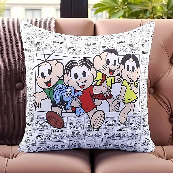 Almofada da Turma da Mônica - Quadrinho Preto e Branco - 38x38cm - 1 unidades - Rizzo