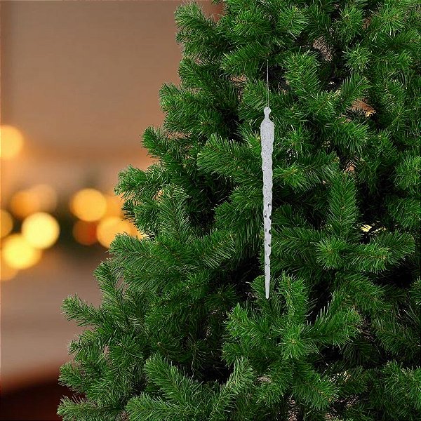 Enfeite Para Pendurar De Natal - Estalactite De Gelo - 29cm - 1 unidade - Cromus - Rizzo