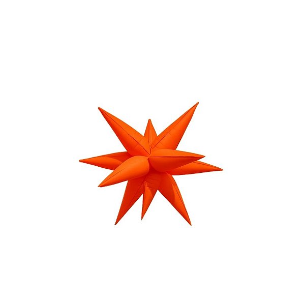 Balão de Festa Metalizado 19" 50cm - Sputnik Laranja Neon  - 1 unidade - Partiufesta - Rizzo
