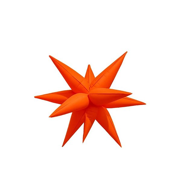 Balão de Festa Metalizado 27" 70cm - Sputnik Laranja Neon  - 1 unidade - Partiufesta - Rizzo