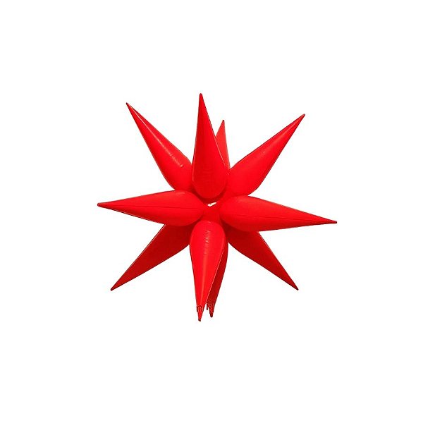 Balão de Festa Metalizado 27" 70cm - Sputnik Vermelho Neon  - 1 unidade - Partiufesta - Rizzo