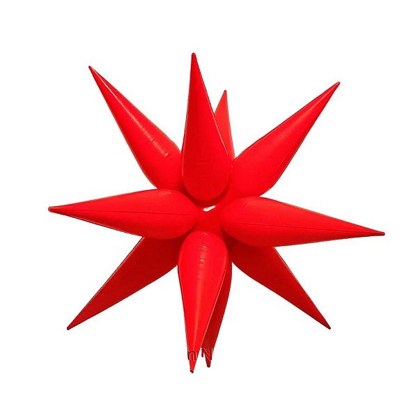 Balão de Festa Metalizado 41" 105cm - Sputnik Vermelho Neon  - 1 unidade - Partiufesta - Rizzo