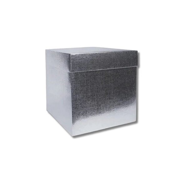 Caixa Cubo Para Panetone e Presente - XG 15x15x15cm - Prata Texturizada - 10 unidades - Assk  - Rizzo