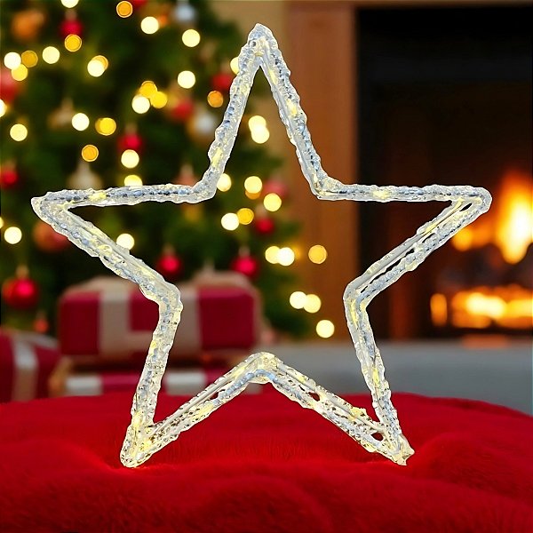 Estrela Decorativa com LED - 31x31x5cm - 1 unidades - Cromus - Rizzo